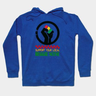 Support Your Local Reggae Scene Black Hand Hoodie